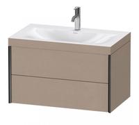 Duravit XViu 4615 Vasque à meuble c-bonded, avec 1 trou pour robinet, avec socle suspendu, 2 tiroirs, 800x480, XV4615OB273, Couleur: noir mat/tess. cerisier