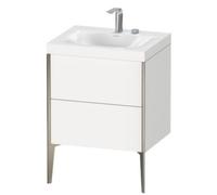 Duravit XViu 4709 meuble lavabo c-bondé, sans trou pour robinet, avec base sur pied, 2 extensions, 600x480, XV4709NB113, Couleur: champagne mat/americain.noyer.
