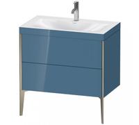 Duravit XViu 4710 Vasque à meuble c-bonded, avec 1 trou pour robinet, avec socle sur pied, 2 tiroirs, 800x480, XV4710OB147, Couleur: champagne mat/bleu pierre hgl.