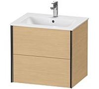 Duravit XViu meuble sous-vasque XV41250B230 61 x 56 x 48 cm, Eiche natur , 2 tiroirs, suspendu, noir mat