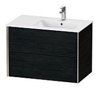 Duravit Meuble sous-vasque XViu XV41590B116 81x48x56cm, 2 tiroirs, vasque à droite, champagne mat, chêne noir
