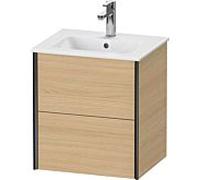 Duravit XViu meuble sous-vasque XV43150B230 51x42x56cm, 2 tiroirs, suspendu, noir mat, Eiche natur