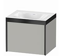 Duravit XViu meuble sous-vasque XV4609NB207P 60x48cm, 2000 , sans trou pour robinet, noir mat, Rahmen P, gris béton mat
