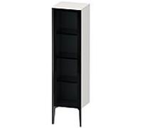 Duravit XViu meuble XV1367RB222 40x36x133cm, porte en verre, noir mat, porte à droite, blanc haute brillance