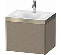 Duravit XViu 4609 meuble lavabo c-bondÃ©, avec 1 trou pour robinet, avec soubassement mural, 1 tiroir, 600x480, Couleur (avant/corps): champagne mat/ chÃªne cachemire - XV4609OB111