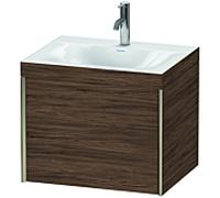 Duravit XViu meuble XV4609OB121C 60x48cm, 2000 gigogne, 2000 trou du robinet, champagne mat, Rahmen C, noyer foncé