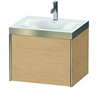 Duravit XViu meuble XV4609OB130P 60x48cm, 2000 gigogne, 2000 trou de coulée, champagne mat, Rahmen P, chêne naturel