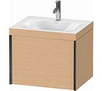 Duravit XViu meuble XV4609OB212C 60x48cm, 2000 gigogne, 2000 trou de coulée, noir mat, Rahmen C, chêne brossé