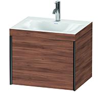 Duravit XViu Meuble XV4609OB279C 60x48cm, 2000 gigogne, 2000 trou de coulée, noir mat, Cadres C, noyer naturel