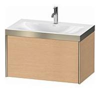 Duravit XViu Meuble XV4610OB112P 80x48cm, 2000 gigogne, 2000 trou de coulée, champagne mat, Cadres P, chêne brossé