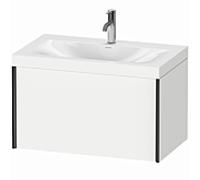 Duravit XViu meuble XV4610OB218C 80x48cm, 2000 gigogne, 2000 trou de coulée, noir mat, Rahmen C, blanc mat