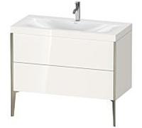 Duravit XViu meuble XV4711OB122C 100x48cm, 2 2000 - out, match3 trou de coulée, champagne mat, Rahmen C, blanc haute brillance
