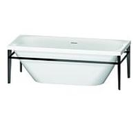 Duravit Baignoire Xviu 70044443, 1800x800x460 mm sur pieds, avec revêtement et cadre en acrylique, avec écoulement spécial et trop-plein, 700443000B20000, Couleur: Noir Mat