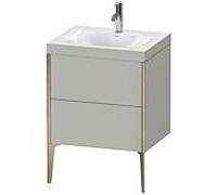 Duravit XViu Table de toilette XV4709OB107C 60x48cm, 2 2000 - out, Match2 trou de coulée, champagne mat, Cadres C, gris béton mat