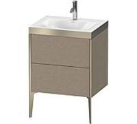 Duravit XViu Table de toilette XV4709OB111P 60x48cm, 2 2000 - out, Match2 trou de coulée, champagne mat, Cadres P, le cachemire chêne