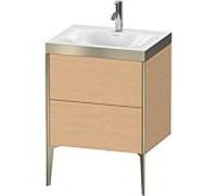Duravit XViu Table de toilette XV4709OB112P 60x48cm, 2 2000 - out, Match2 trou de coulée, champagne mat, Cadres P, chêne brossé