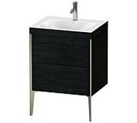 Duravit XViu Table de toilette XV4709OB116C 60x48cm, 2 2000 - out, match3 trou de coulée, champagne mat, Cadres C, Eiche schwarz