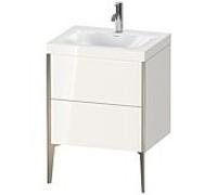 Duravit XViu Table de toilette XV4709OB122C 60x48cm, 2 2000 - out, match3 trou de coulée, champagne mat, Cadres C, blanc haute brillance