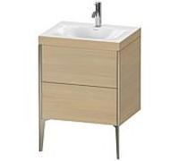 Duravit XViu Table de toilette XV4709OB171C 60x48cm, 2 2000 - out, Match2 trou de coulée, champagne mat, Cadres C, le chêne méditerranéen