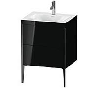 Duravit XViu Table de toilette XV4709OB240C 60x48cm, 2 2000 - out, Match2 trou de coulée, noir mat, Cadres C, noir brillant