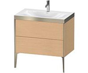 Duravit XViu Table de toilette XV4710OB112P 80x48cm, 2 2000 - out, Match2 trou de coulée, champagne mat, Cadres P, chêne brossé