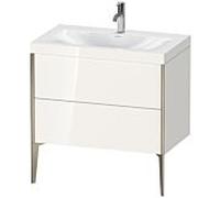 Duravit XViu Table de toilette XV4710OB122C 80x48cm, 2 2000 - out, match3 trou de coulée, champagne mat, Cadres C, blanc haute brillance