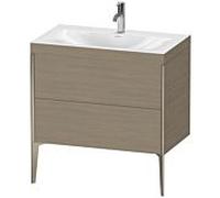 Duravit XViu Table de toilette XV4710OB135C 80x48cm, 2 2000 - out, Match2 trou de coulée, champagne mat, Cadres C, en terre chêne