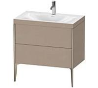 Duravit XViu Table de toilette XV4710OB175C 80x48cm, 2 2000 - out, Match2 trou de coulée, champagne mat, Cadres C, le lin