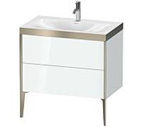Duravit XViu Table de toilette XV4710OB185P 80x48cm, 2 2000 - out, match3 trou de coulée, champagne mat, Cadres P, blanc haute brillance
