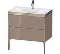 Duravit XViu Table de toilette XV4710OB186P 80x48cm, 2 2000 - out, Match2 trou de coulée, champagne mat, Cadres P, brillant élevé cappuccino