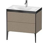 Duravit XViu Table de toilette XV4710OB211P 80x48cm, 2 2000 - out, Match2 trou de coulée, noir mat, Cadres P, le cachemire chêne