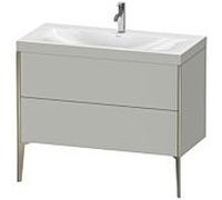 Duravit XViu Table de toilette XV4711OB107C 100x48cm, 2 2000 - out, Match2 trou de coulée, champagne mat, Cadres C, gris béton mat