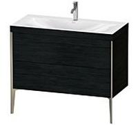 Duravit XViu Table de toilette XV4711OB116C 100x48cm, 2 2000 - out, match3 trou de coulée, champagne mat, Cadres C, Eiche schwarz