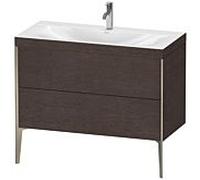 Duravit XViu Table de toilette XV4711OB172C 100x48cm, 2 2000 - out, Match2 trou de coulée, champagne mat, Cadres C, brossé chêne foncé