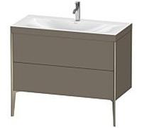 Duravit XViu Table de toilette XV4711OB190C 100x48cm, 2 2000 - out, Match2 trou de coulée, champagne mat, Cadres C, flanelle gris mat de soie