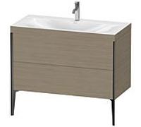 Duravit meuble XViu XV4711OB235C 100x48cm, 2 2000 - out, Match2 trou de coulée, noir mat, Rahmen C, en terre chêne