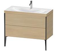 Duravit XViu Table de toilette XV4711OB271C 100x48cm, 2 2000 - out, Match2 trou de coulée, noir mat, Cadres C, le chêne méditerranéen