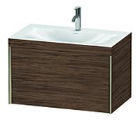 Duravit XViu unité vanité XV4610OB121C 80x48cm, 2000 gigogne, 2000 trou du robinet, champagne mat, Cadres C, noyer foncé