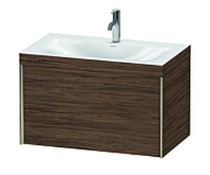 Duravit XViu unité vanité XV4610OB121C 80x48cm, 2000 gigogne, 2000 trou du robinet, champagne mat, Cadres C, noyer foncé