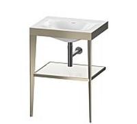 Duravit meuble lavabo XViu XV4714NB185 60 x 48 cm, sans trou pour robinet, blanc haute brillance, avec console en métal, champagne mat