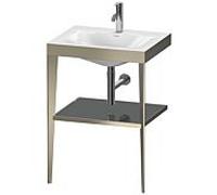 Duravit XViu vasque combinaison XV4714OB189 60 x48 cm, 2000 , gris flanelle brillant, avec console en métal, champagne mat