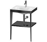 Duravit Meuble lavabo combiné XViu XV4714OB240 60 x48 cm, 2000 , noir brillant, avec console en métal, noir mat