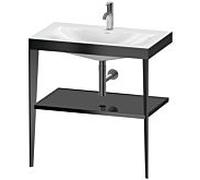 Duravit Meuble lavabo combiné XViu XV4715OB240 80 x 48 cm, 2000 , noir brillant, avec console en métal, noir mat