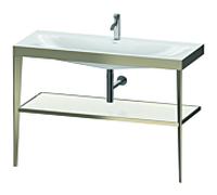 Duravit meuble lavabo XViu XV4717OB185 120 x 48 cm, trou pour robinet 2000 blanc haute brillance, avec console en métal, champagne mat