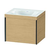 Duravit XViu vasque match4 XV4609NB230C 60x48cm, 2000 , sans trou pour robinet, noir mat, Cadres C, Eiche natur