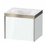 Duravit Meuble sous-vasque XViu XV4609NB185P 60x48cm, 2000 , sans trou pour robinet, champagne mat, Rahmen P, blanc brillant