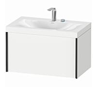 Duravit XViu vasque XV4610EB218C 80x48cm, 2000 , 2 trous pour robinetterie, noir mat, Cadres C, blanc mat