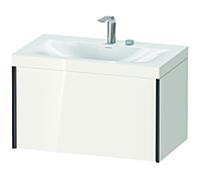 Duravit XViu vasque XV4610EB222C 80x48cm, 2000 , 2 trous pour robinetterie, noir mat, Cadres C, blanc brillant