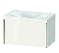 Duravit Meuble sous-vasque XViu XV4610NB122C 80x48cm, 2000 , champagne mat, Rahmen C, blanc brillant