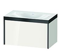 Duravit Meuble sous-vasque XViu XV4610NB222P 80x48cm, 2000 , noir mat, Rahmen P, blanc brillant
